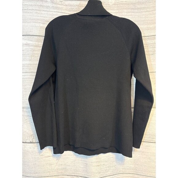 Tory Burch Black Turtleneck Ribbed Sweater L - Picture 3 of 6
